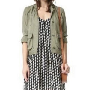 Madewell Floral Black and White Dress size M Silk trapeze